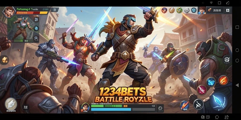 Tangkapan layar 1234BETS yang menunjukkan aksi mendebarkan dalam Battle Royale.