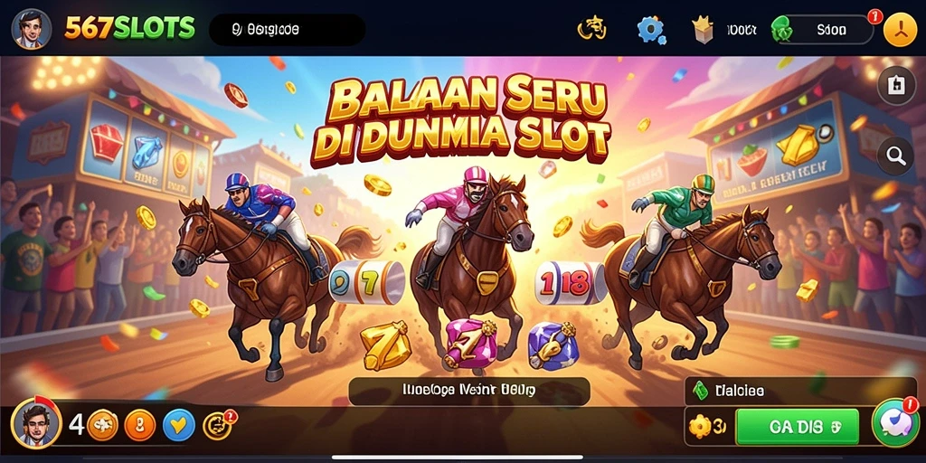 Gameplay seru 567SLOTS saat balapan dengan teman.