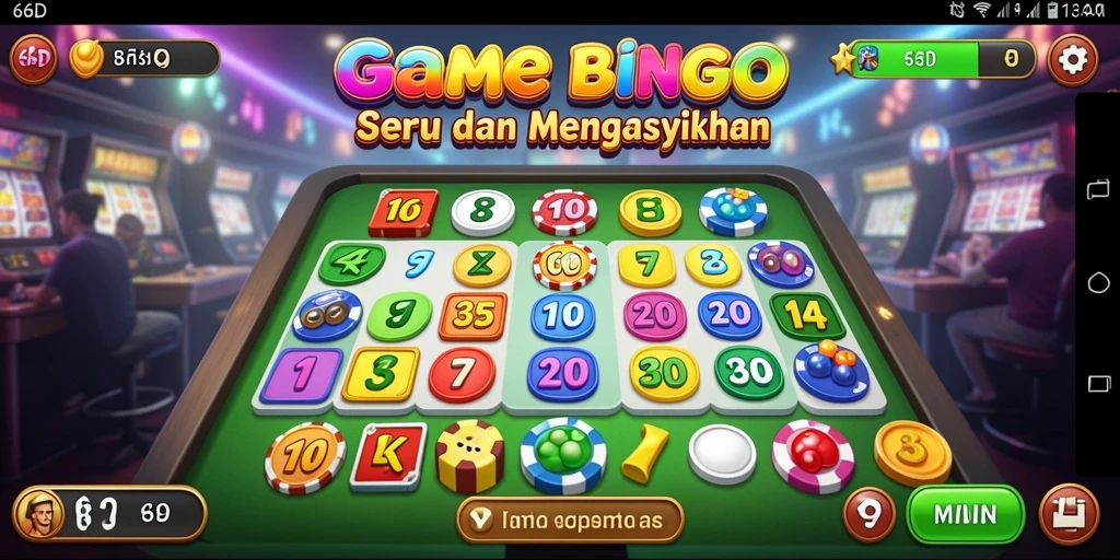 Tampilan seru dari gameplay Bingo di 66D.