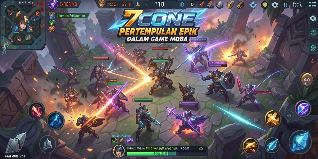 Tangkapan layar dari gameplay MOBA yang intens dan menarik.