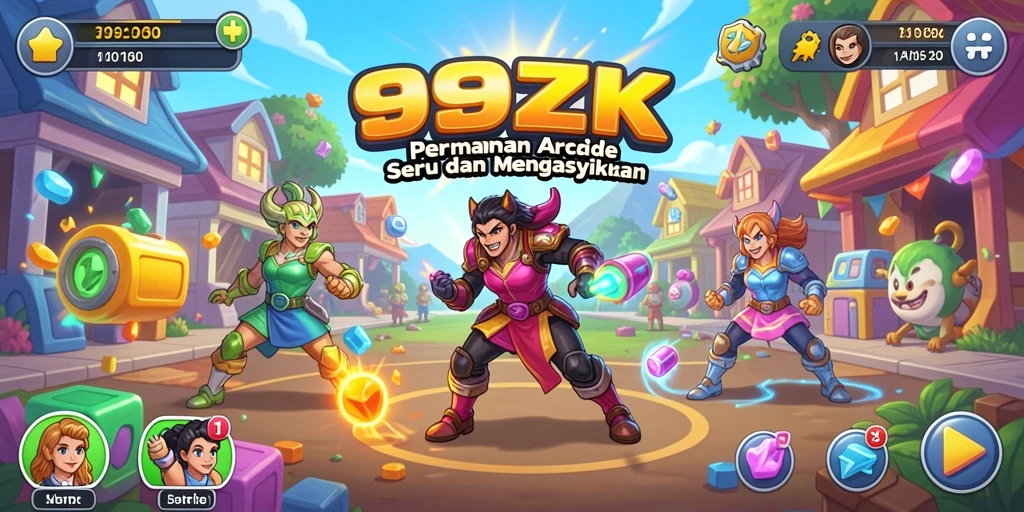 Tampilan gameplay seru di 99ZK dengan tantangan Arcade.