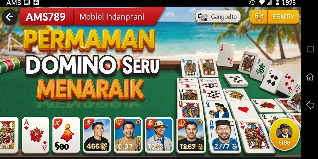 Tampilan menarik dari gameplay Domino yang seru dan kompetitif.