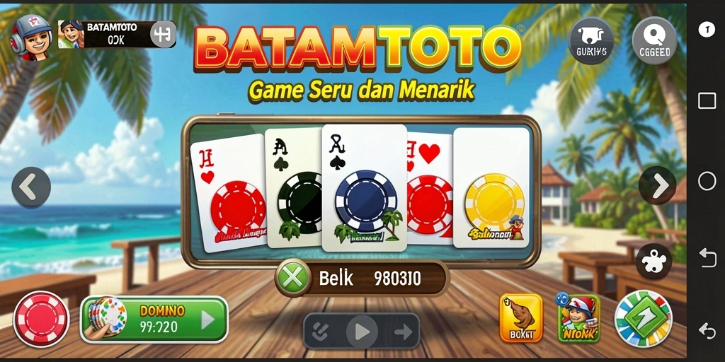 Screenshot utama BATAMTOTO menampilkan gameplay Domino yang menarik.