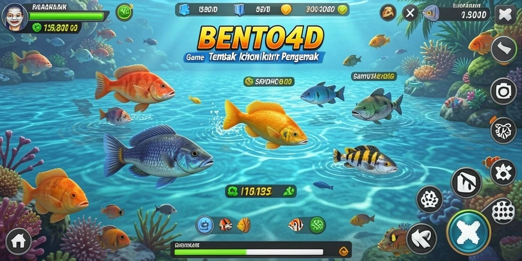 Tangkapan layar gameplay BENTO4D yang menampilkan keseruan menembak ikan.