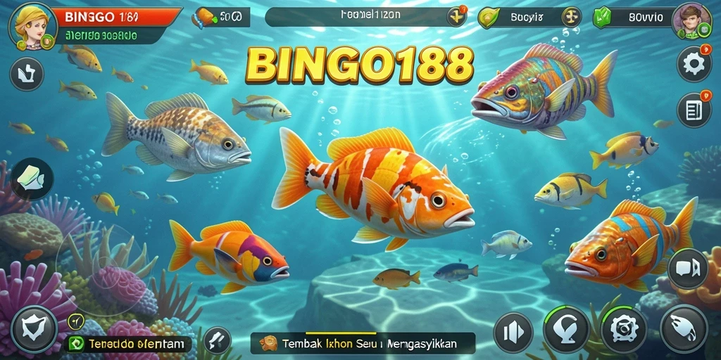 Tampilan seru gameplay Tembak Ikan BINGO188 yang memikat.