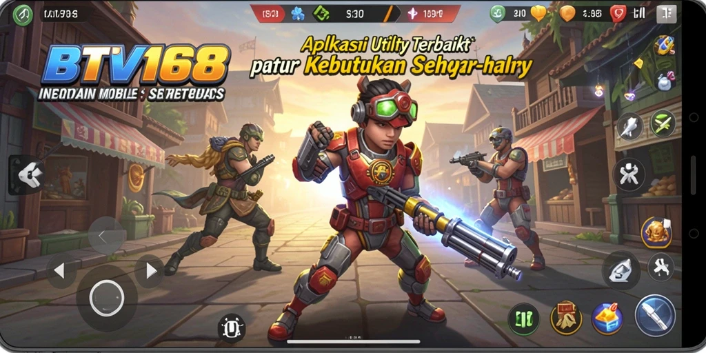 Tampilan antarmuka aplikasi BTV168 yang sederhana dan intuitif.