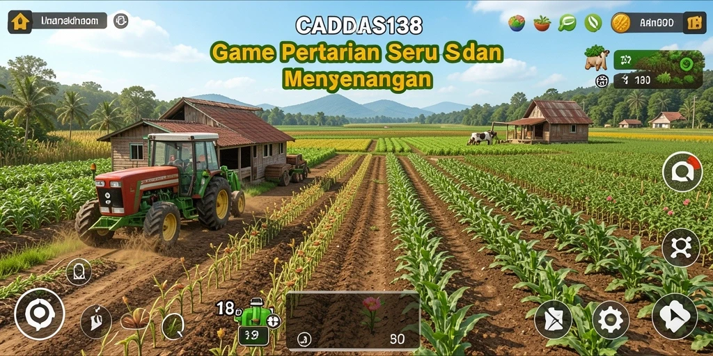 Screenshot gameplay <strong>CADAS138</strong> menampilkan aktivitas bertani yang seru dan interaktif.