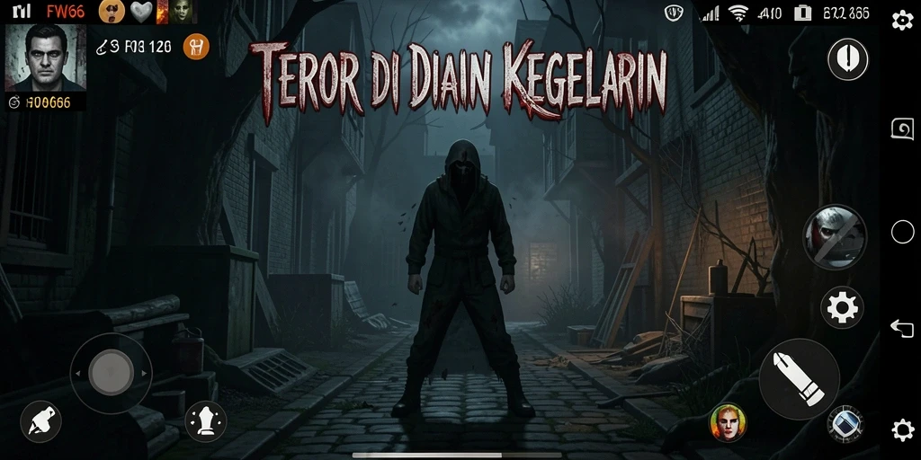 Tampilan gameplay FW66 memperlihatkan momen menegangkan saat menjelajahi lokasi horor.