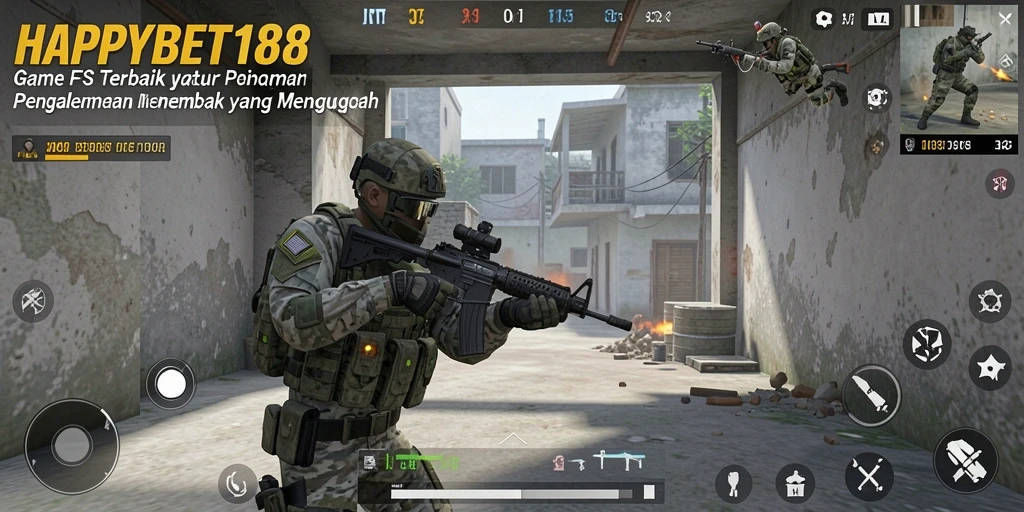 Gameplay mendebarkan dalam <strong>HAPPYBET188</strong> dengan aksi FPS yang intens.