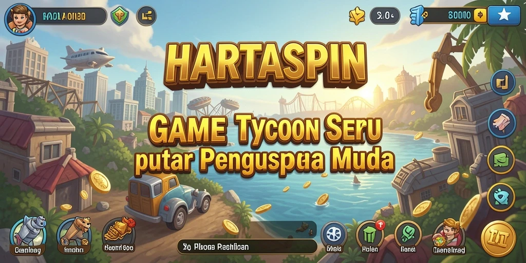Screenshot utama HARTASPIN menunjukkan gameplay Tycoon yang mendebarkan.