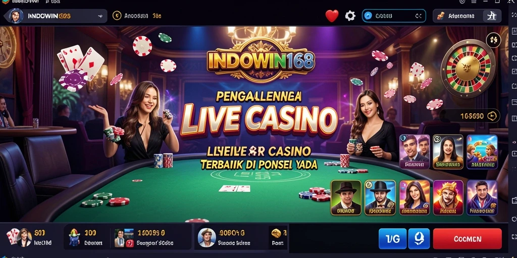 Gambaran tampilan gameplay Live Casino di INDOWIN168 yang mendebarkan.
