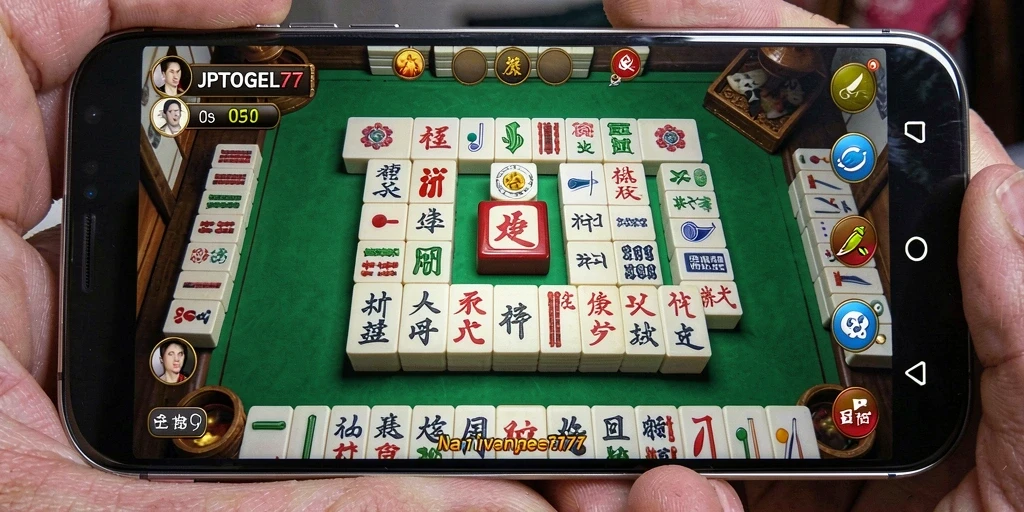 Tampilan gameplay menarik dari JPTOGEL77 menunjukkan keseruan bermain Mahjong.