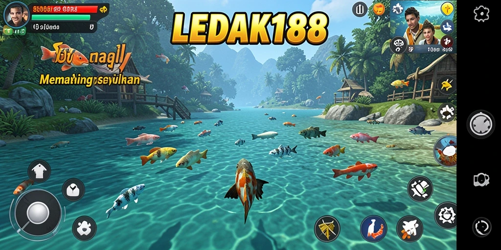 Tampilan gameplay LEDAK188 dengan aksi memancing yang seru dan menegangkan.