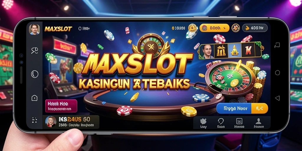 Screenshot MAXSLOT menampilkan dealer live dan meja permainan yang menarik.