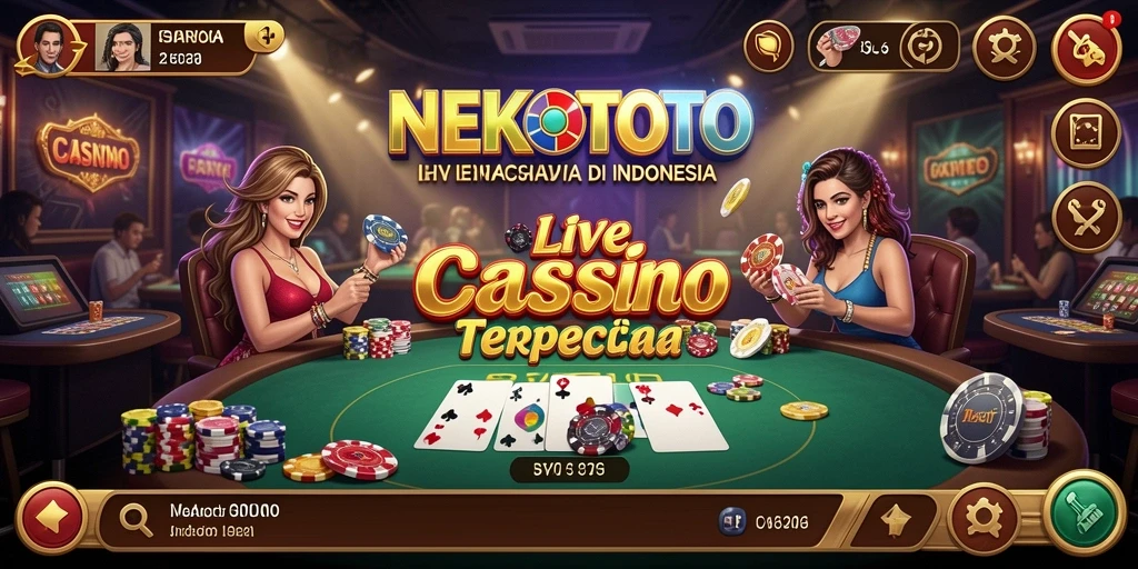 Screenshot gameplay NEKOTOTO yang menampilkan dealer dan tabel permainan.