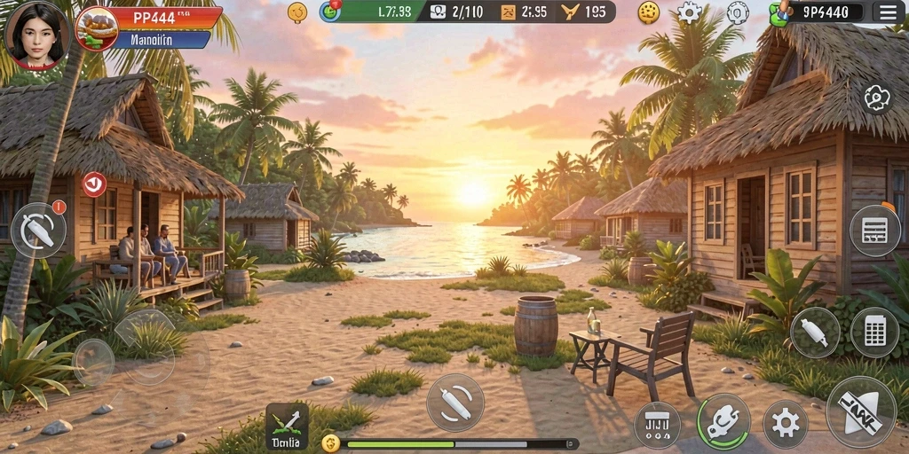 Tangkapan layar PP444 yang menunjukkan gameplay menyenangkan dan santai.