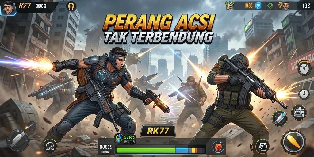 Tampilan gameplay <strong>RK77</strong> yang mendebarkan dan penuh aksi.