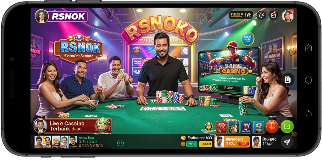 Tampilan gameplay Live Casino yang seru dan interaktif di RSNOK.