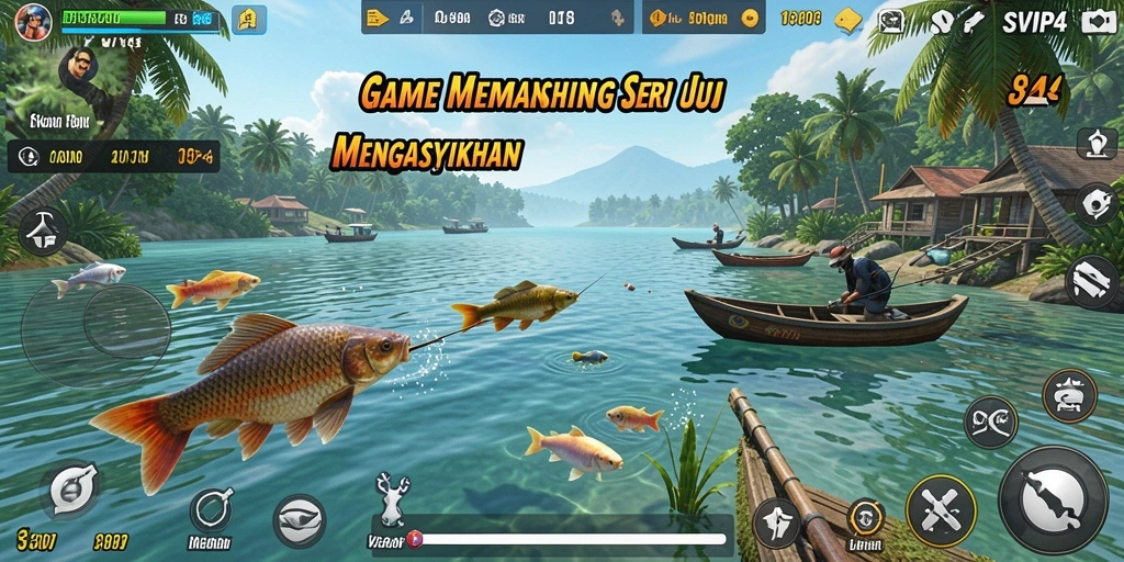 Gameplay SVIP4 yang menampilkan pengalaman memancing yang seru dan interaktif.