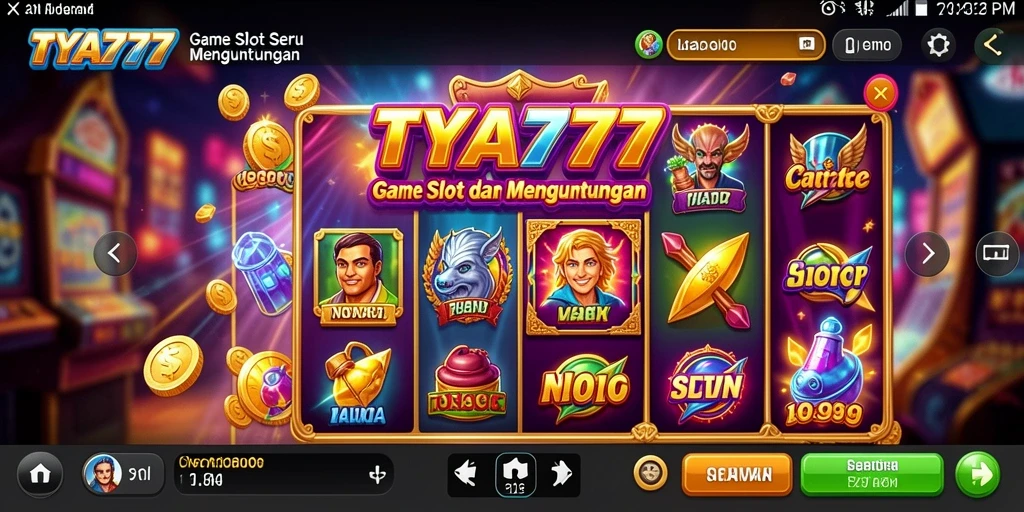 Screenshot gameplay Slot TYA777 dengan berbagai tema menarik.