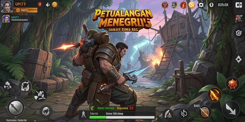 Tangkapan layar UH77 menampilkan aksi seru dalam pertarungan RPG.