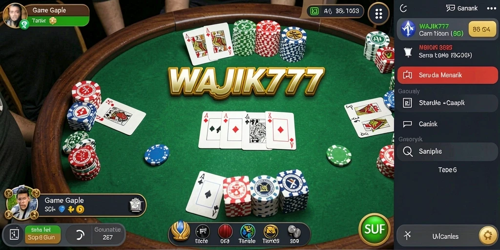 Tampilan gameplay seru WAJIK777 saat bermain Gaple.